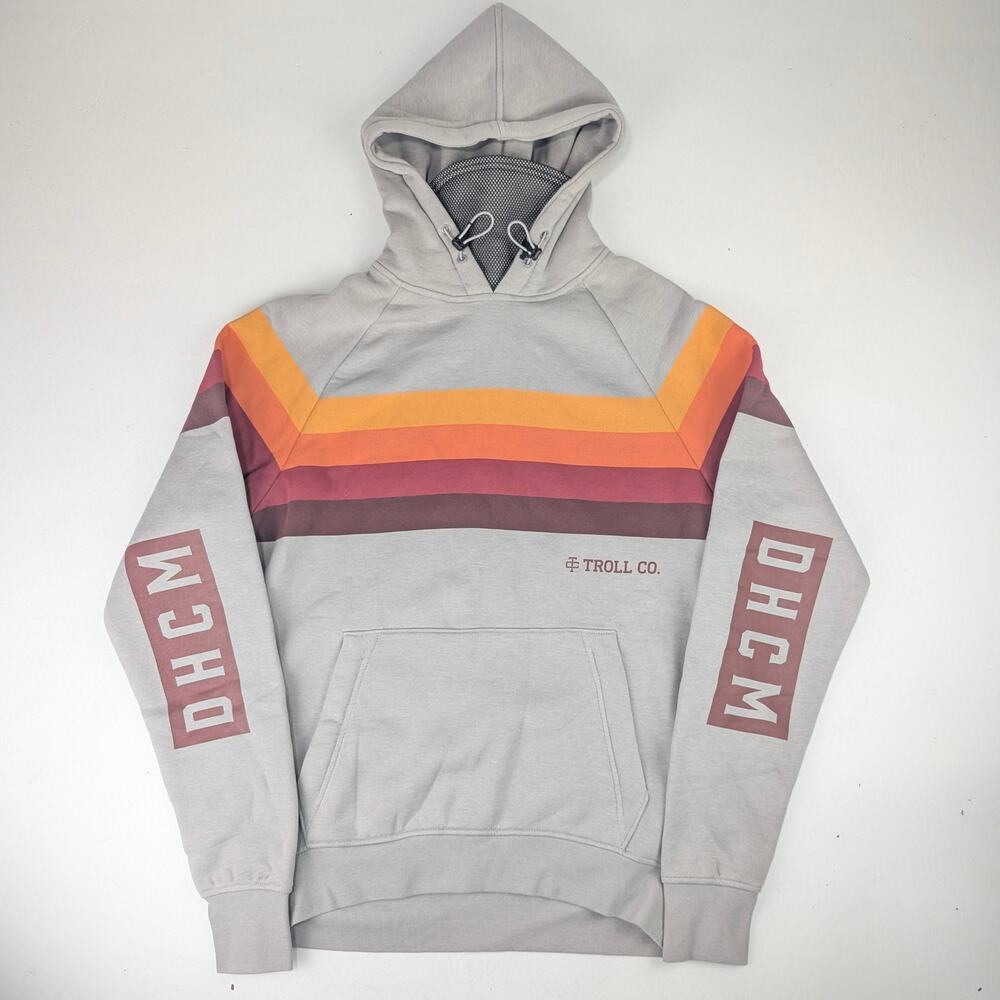 Troll Co. Men's Small Torrid Hoodie - Retro Nickle (Gray/Red/Orange/Yellow)
